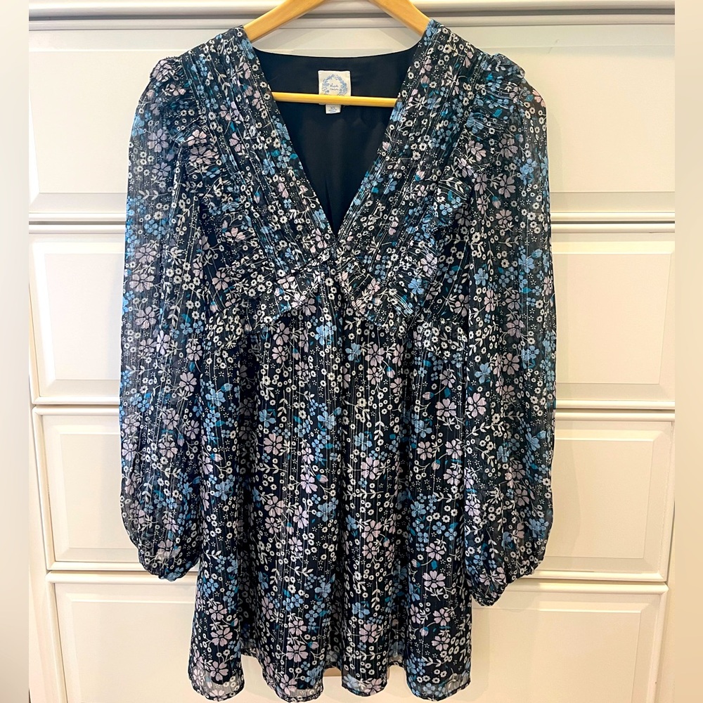Blue Rain Women’s Long Sleeve XS Floral Dress